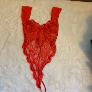 Victoria’s Secret lace and chiffon thong teddy. Size 32B